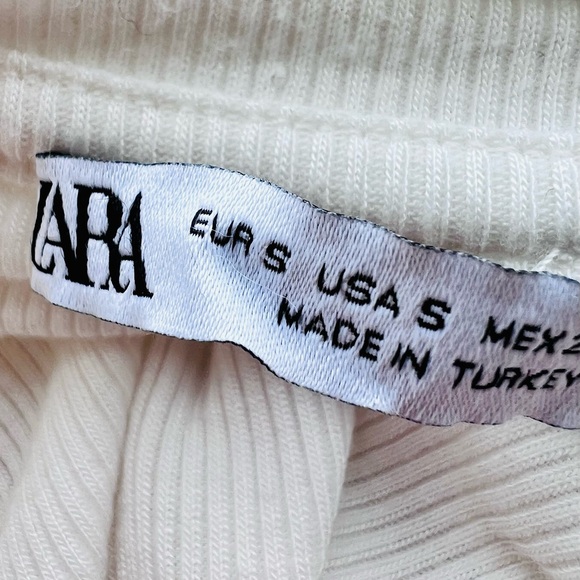 Zara Boho Blouse Off-White Keyhole Top Bohemian Shirt Ruched Shoulder Top Sz S - Picture 10 of 10